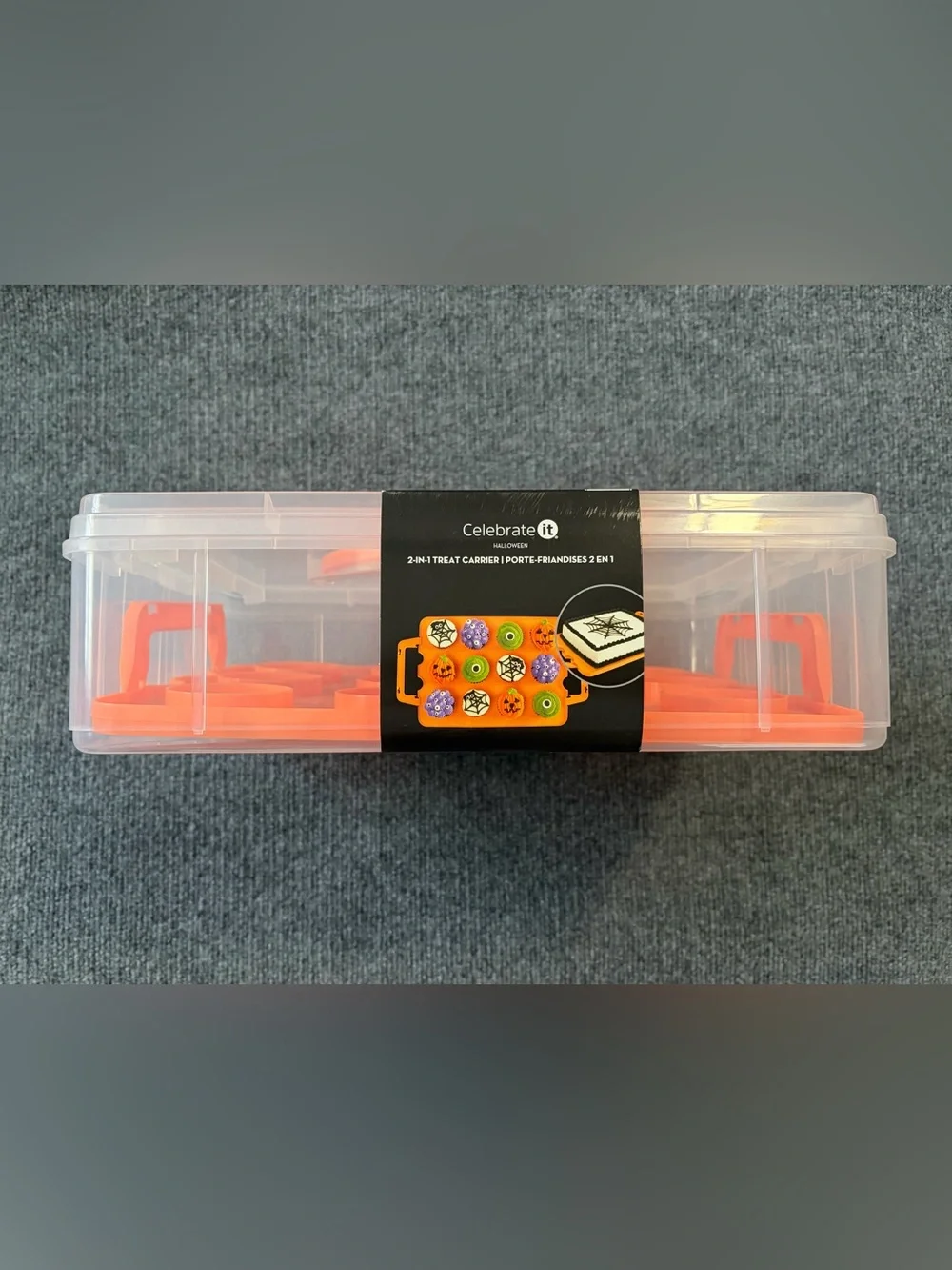 Celebrate It Orange Cupcake & Treat Carrier with Clear Lid